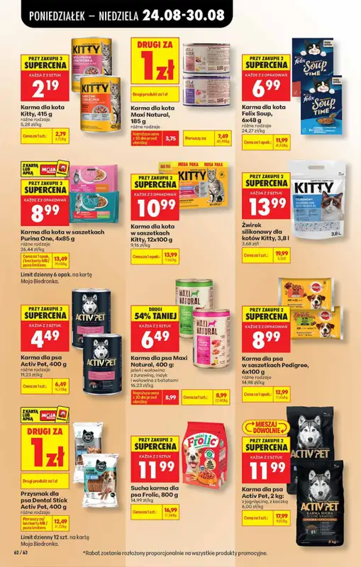 Biedronka - gazetka promocyjna Od poniedziałku, Z ladą tradycyjną od poniedziałku 24.08 do soboty 29.08 - strona 62