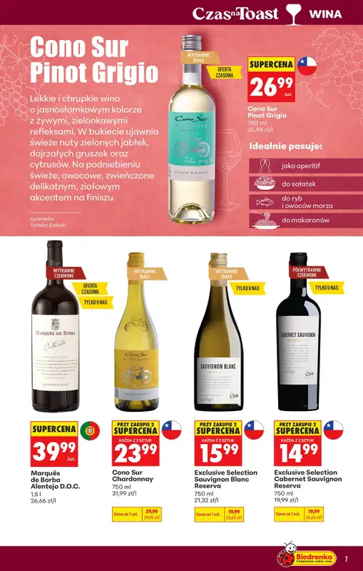 Biedronka - gazetka promocyjna Czas na Toast! od poniedziałku 24.08 do soboty 05.09 - strona 7