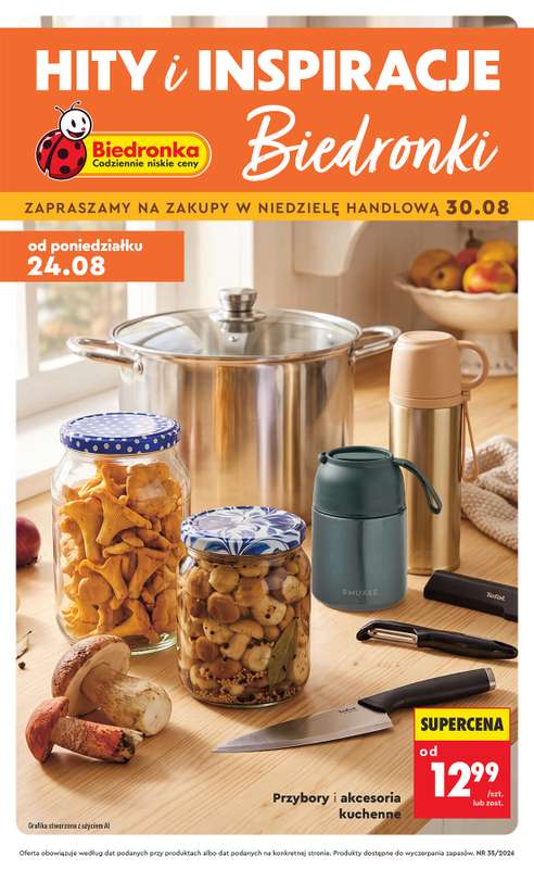 Biedronka - gazetka promocyjna Hity i inspiracje, od 24.08 od poniedziałku 24.08 do środy 09.09