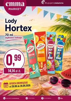 emma MARKET - gazetka promocyjna Lody Hortex od środy 26.08 do soboty 26.09