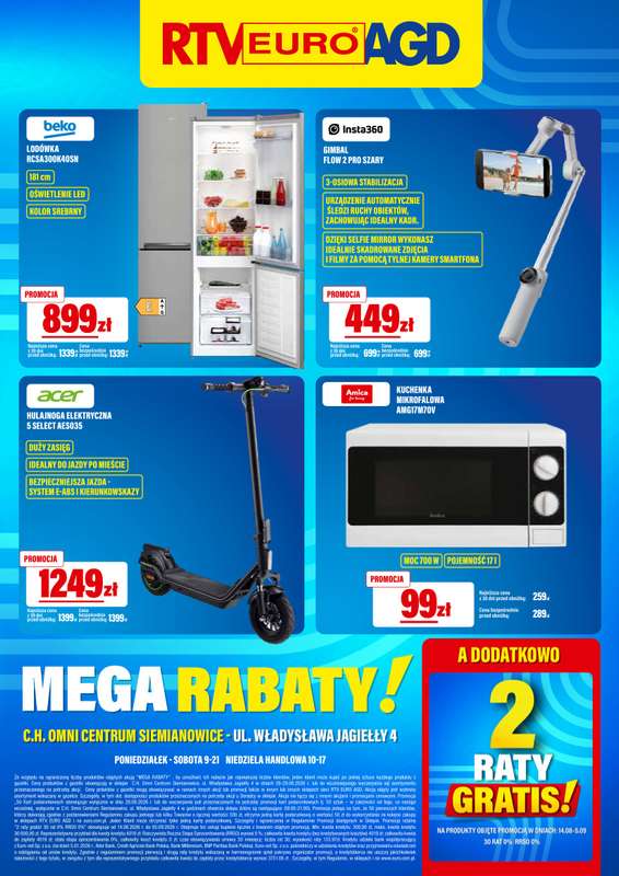 RTV EURO AGD - gazetka promocyjna Mega rabaty! C.H. OMNI CENTRUM SIEMIANOWICE - Sprawdź! od środy 26.08 do soboty 29.08 - strona 8