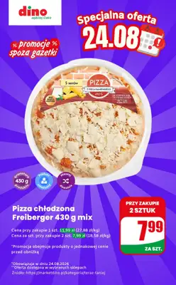 Dino - gazetka promocyjna Pizza chłodzona - oferta na 24.08 | Promocje spoza gazetki od poniedziałku 24.08 do poniedziałku 24.08