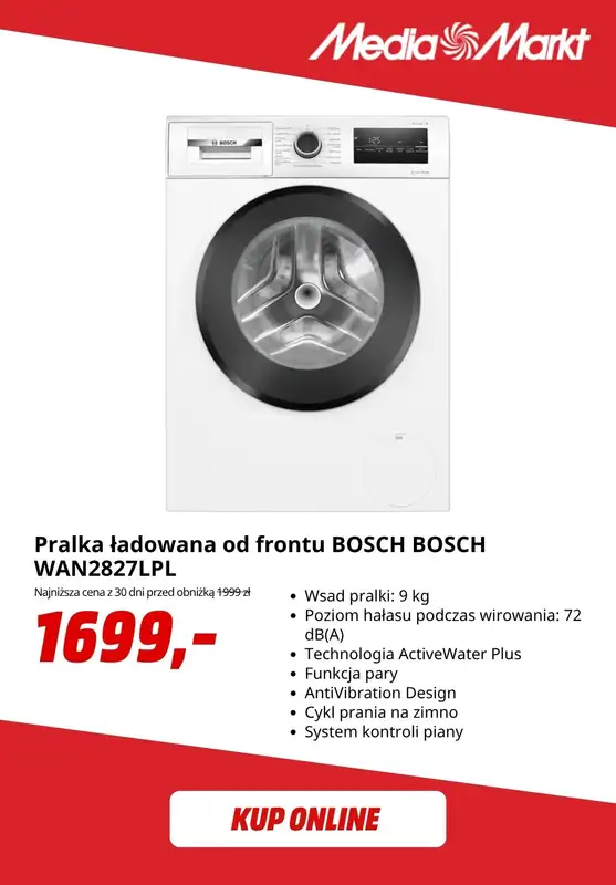 Media Markt - gazetka promocyjna Pralka + suszarka Bosch w zestawie taniej o 50% wartości pralki! od poniedziałku 24.08 do niedzieli 06.09 - strona 2