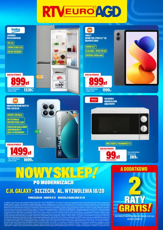 RTV EURO AGD - gazetka promocyjna Nowy sklep! C.H. GALAXY - SZCZECIN - Sprawdź! od piątku 28.08 do niedzieli 30.08 - strona 8