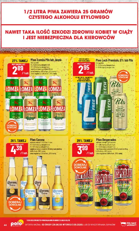 POLOmarket - gazetka promocyjna Gazetka od środy 26.08 do wtorku 01.09 - strona 44