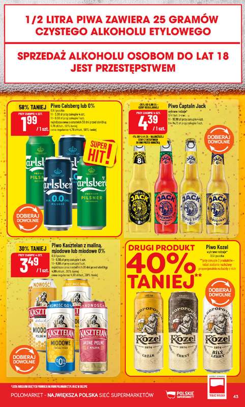 POLOmarket - gazetka promocyjna Gazetka od środy 26.08 do wtorku 01.09 - strona 43