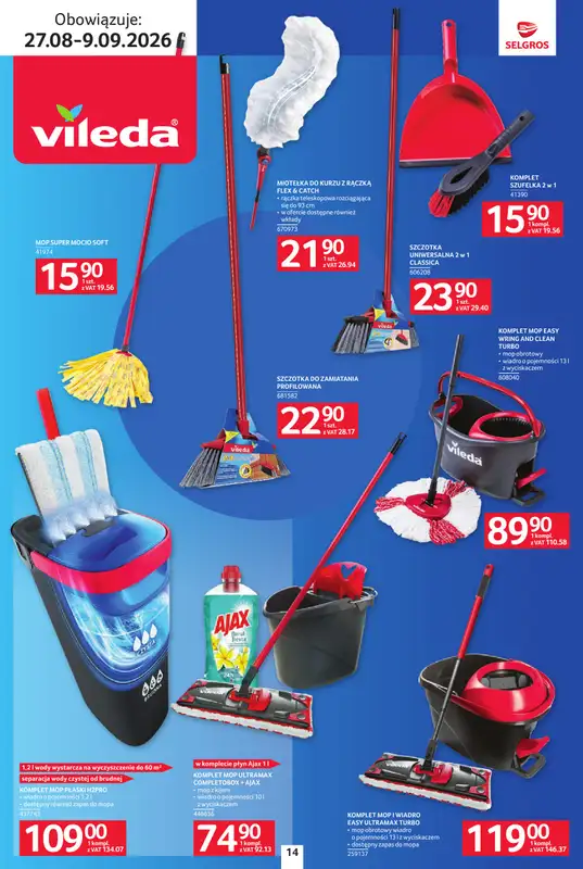Selgros - gazetka promocyjna Katalog Sprzątanie od czwartku 27.08 do środy 09.09 - strona 14