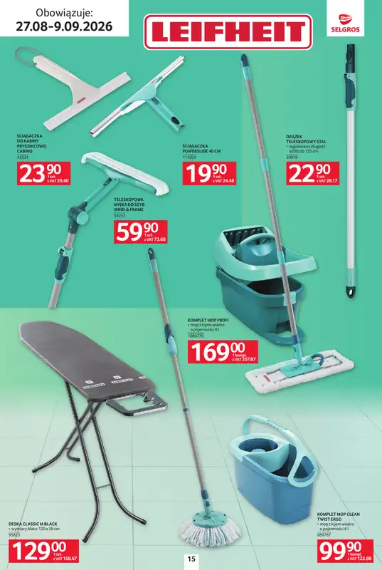 Selgros - gazetka promocyjna Katalog Sprzątanie od czwartku 27.08 do środy 09.09 - strona 15