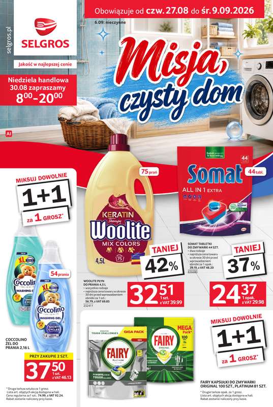 Selgros - gazetka promocyjna Katalog Sprzątanie od czwartku 27.08 do środy 09.09