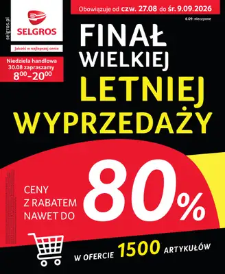 Selgros - gazetka promocyjna Totalna wyprzedaż od czwartku 27.08 do środy 09.09