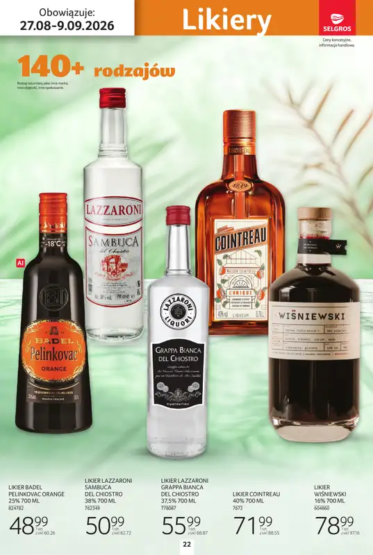 Selgros - gazetka promocyjna Katalog alkohole od czwartku 27.08 do środy 09.09 - strona 22
