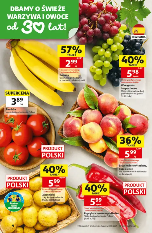 Auchan - gazetka promocyjna Gazetka 30 Lat Hipermarket Auchan od czwartku 27.08 do środy 02.09 - strona 4