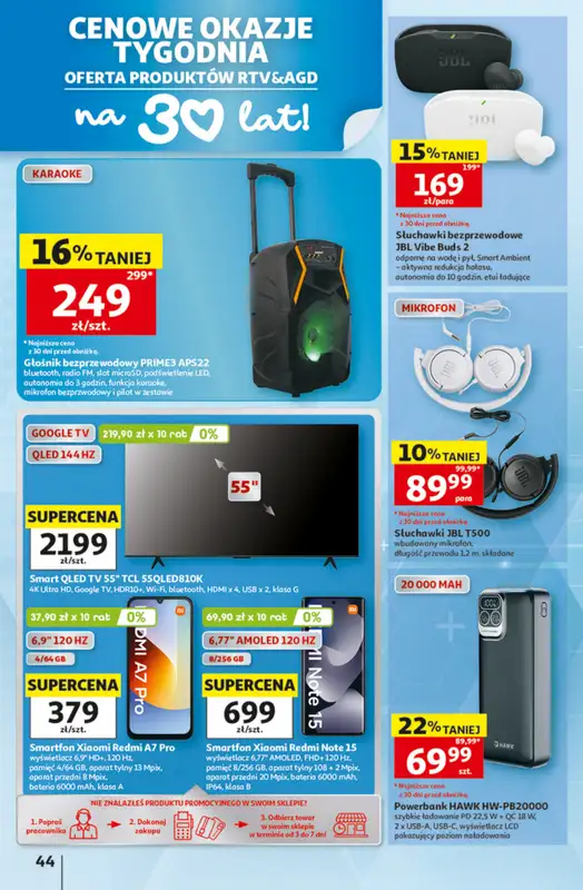 Auchan - gazetka promocyjna Gazetka 30 Lat Hipermarket Auchan od czwartku 27.08 do środy 02.09 - strona 44