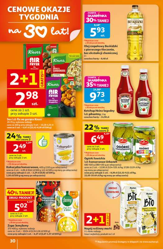 Auchan - gazetka promocyjna Gazetka 30 Lat Hipermarket Auchan od czwartku 27.08 do środy 02.09 - strona 30