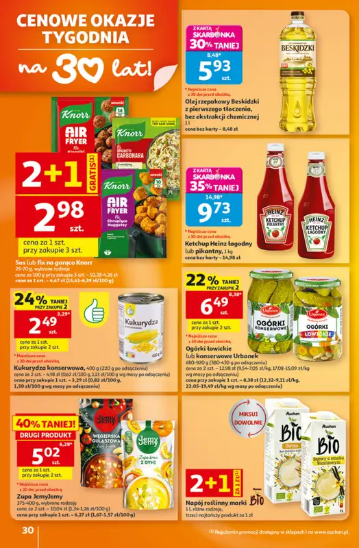 Auchan - gazetka promocyjna Gazetka 30 Lat Hipermarket Auchan od czwartku 27.08 do środy 02.09 - strona 30