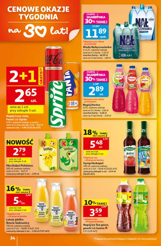 Auchan - gazetka promocyjna Gazetka 30 Lat Hipermarket Auchan od czwartku 27.08 do środy 02.09 - strona 34