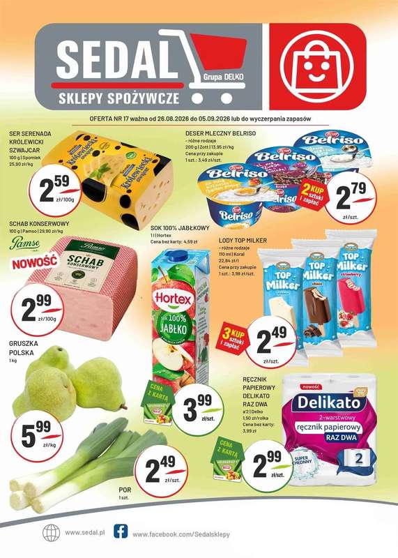 Sedal - gazetka promocyjna Gazetka od środy 26.08 do soboty 05.09