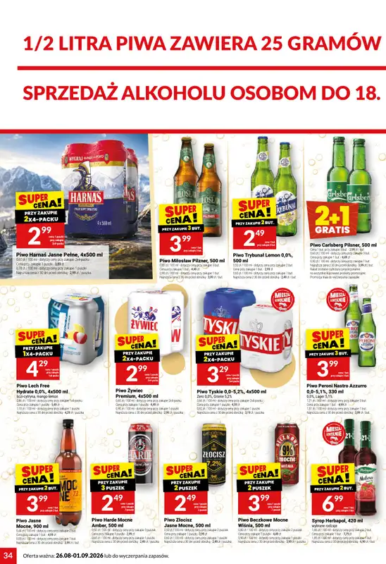 Twój Market - gazetka promocyjna Gazetka od środy 26.08 do wtorku 01.09 - strona 34