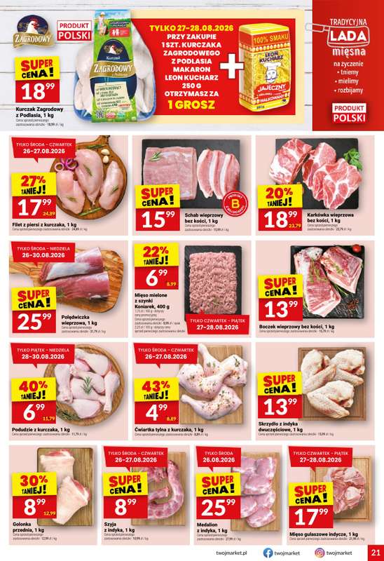 Twój Market - gazetka promocyjna Gazetka od środy 26.08 do wtorku 01.09 - strona 21