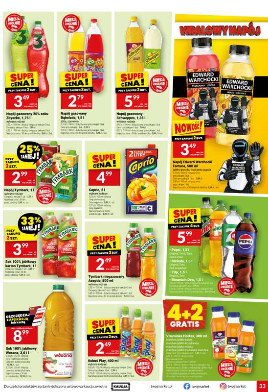 Twój Market - gazetka promocyjna Gazetka od środy 26.08 do wtorku 01.09 - strona 33