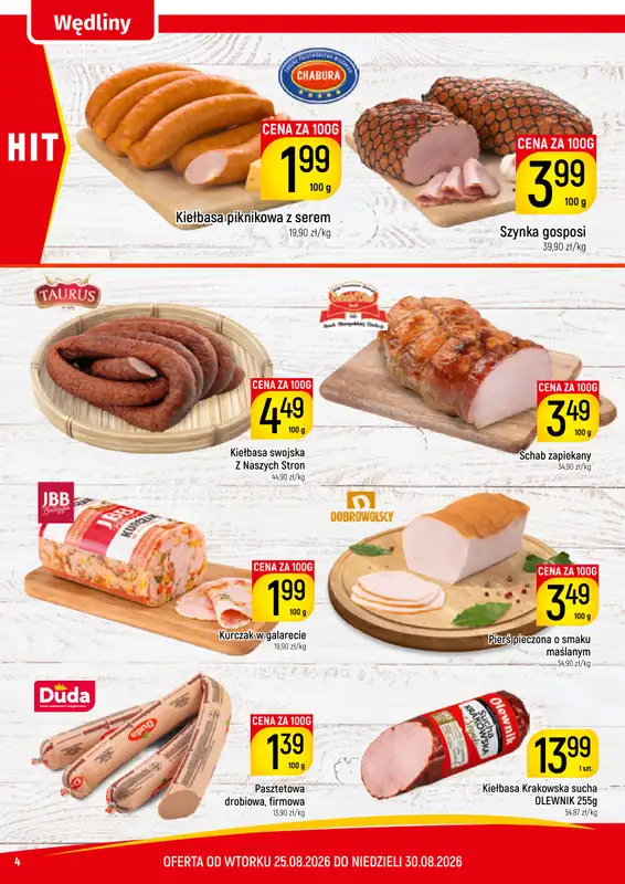 Delikatesy Piotruś Pan - gazetka promocyjna Gazetka od wtorku 25.08 do niedzieli 30.08 - strona 4