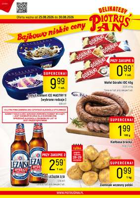 Delikatesy Piotruś Pan - gazetka promocyjna Gazetka od wtorku 25.08 do niedzieli 30.08