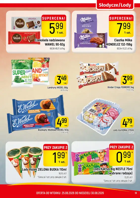 Delikatesy Piotruś Pan - gazetka promocyjna Gazetka od wtorku 25.08 do niedzieli 30.08 - strona 13