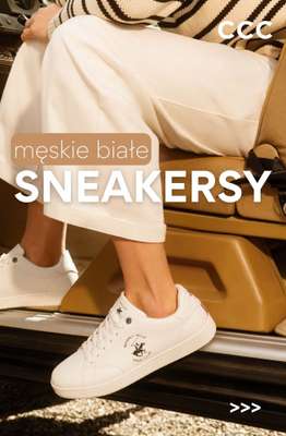 CCC - gazetka promocyjna Męskie BIAŁE SNEAKERSY od czwartku 27.08 
