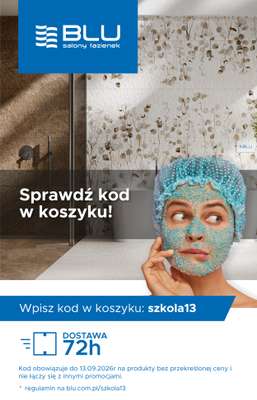 Blu Salony Łazienek - gazetka promocyjna Kod rabatowy od czwartku 03.09 do niedzieli 13.09