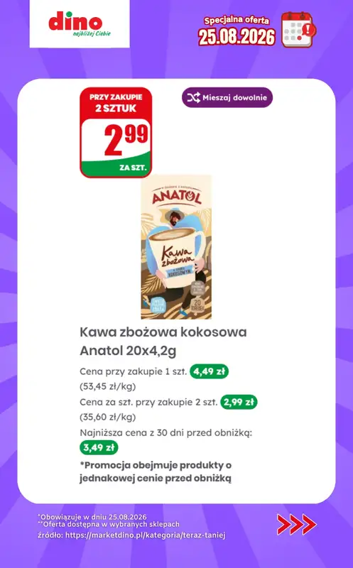 Dino - gazetka promocyjna Specjalna oferta na 25.08.2026 - promocje spoza gazetki od wtorku 25.08  - strona 7
