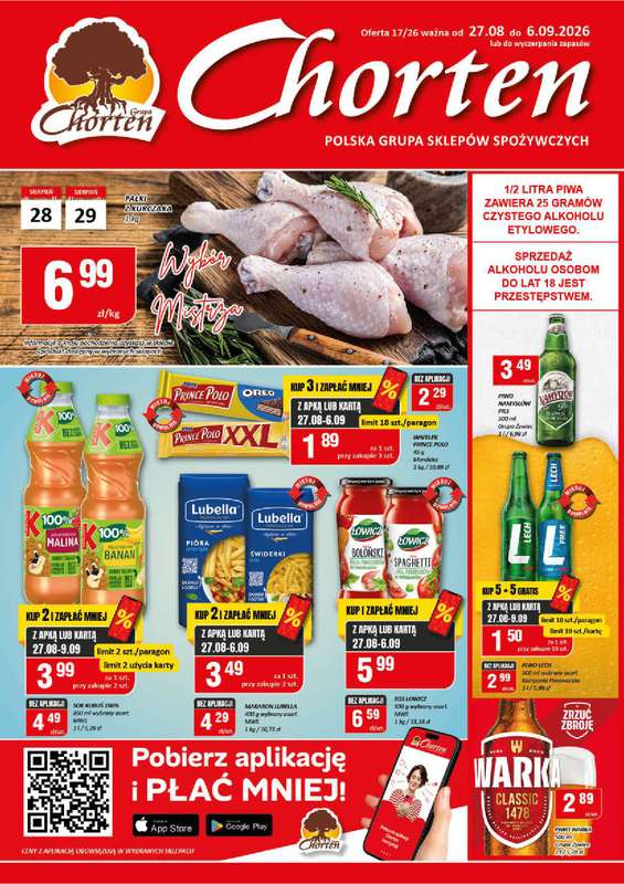 Chorten - gazetka promocyjna Gazetka Mazowsze Market od czwartku 27.08 do niedzieli 06.09