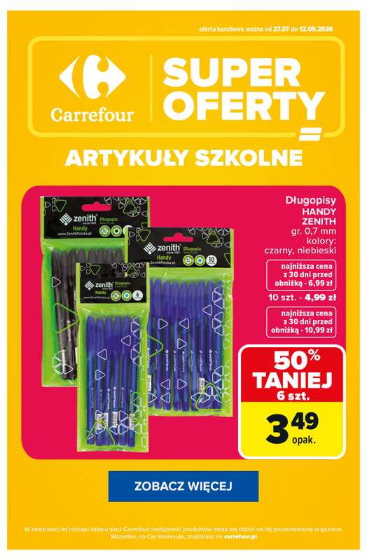 Carrefour - gazetka promocyjna SUPER OFERTY na artykuły szkolne! od wtorku 25.08 do poniedziałku 31.08