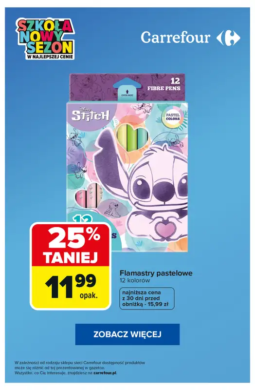Carrefour - gazetka promocyjna SUPER OFERTY na artykuły szkolne! od wtorku 25.08 do poniedziałku 31.08 - strona 3