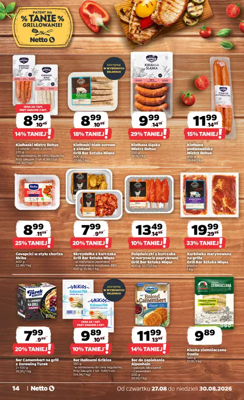 Netto - gazetka promocyjna Gazetka Spożywcza od czwartku 27.08 do niedzieli 30.08 - strona 14
