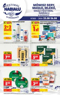 Biedronka - gazetka promocyjna Festiwal nabiału od wtorku 25.08 do soboty 12.09