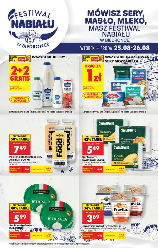 Biedronka - gazetka promocyjna Festiwal nabiału  