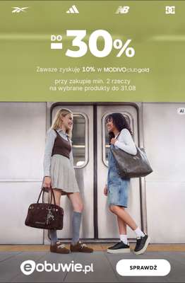 eobuwie.pl - gazetka promocyjna Do -30% przy zakupie min. 2 rzeczy od wtorku 25.08 do poniedziałku 31.08
