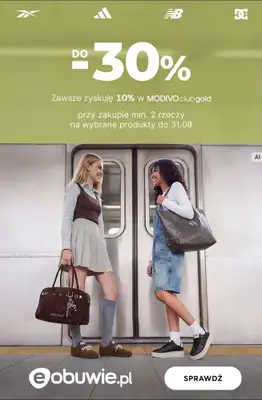 eobuwie.pl - gazetka promocyjna Do -30% przy zakupie min. 2 rzeczy od wtorku 25.08 do poniedziałku 31.08