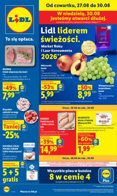 Lidl - gazetka promocyjna Oferta od czwartku od czwartku 27.08 do niedzieli 30.08