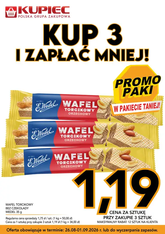Kupiec - gazetka promocyjna Promopaki od środy 26.08 do wtorku 01.09 - strona 12
