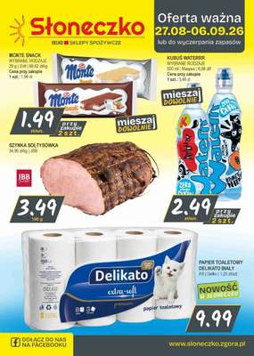 Słoneczko - gazetka promocyjna Gazetka od czwartku 27.08 do niedzieli 06.09