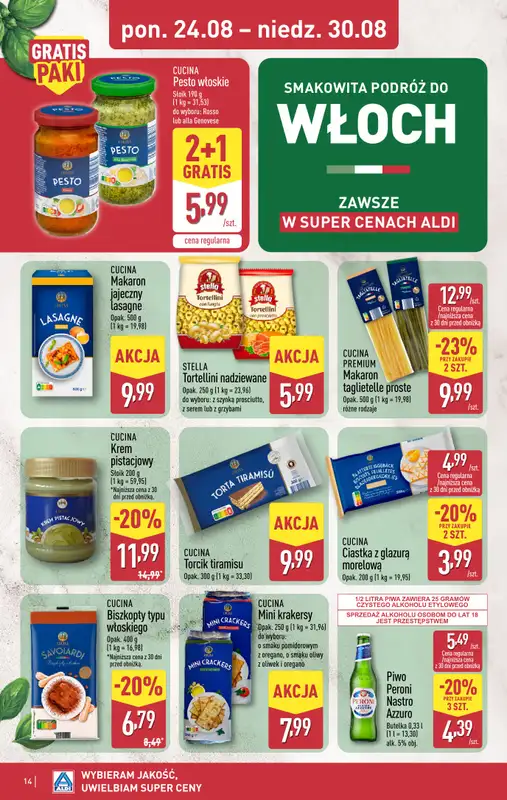 Aldi - gazetka promocyjna Pełny katalog! od poniedziałku 24.08 do niedzieli 30.08 - strona 14