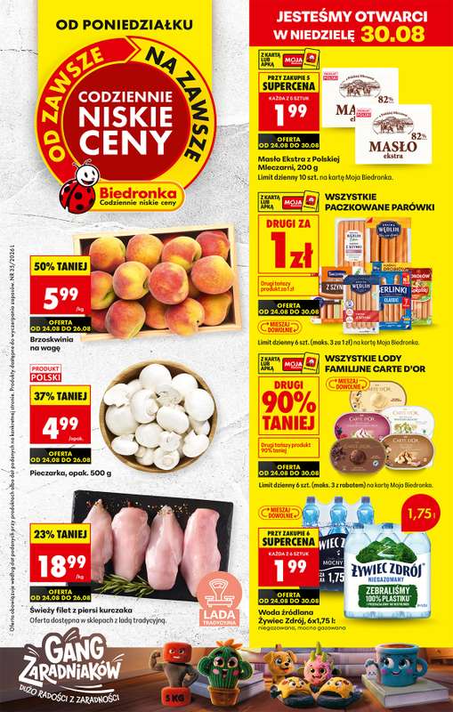 Biedronka - gazetka promocyjna Od poniedziałku, Z ladą tradycyjną od poniedziałku 24.08 do niedzieli 30.08