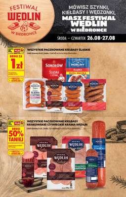 Biedronka - gazetka promocyjna Festiwal Wędlin od środy 26.08 do niedzieli 30.08