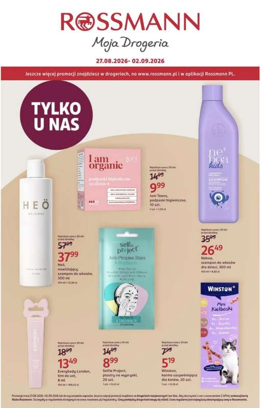 Rossmann - gazetka promocyjna Gazetka od czwartku 27.08 do środy 02.09