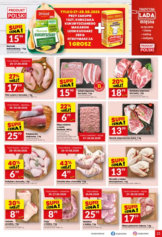 Twój Market - gazetka promocyjna Gazetka od środy 26.08 do wtorku 01.09 - strona 21