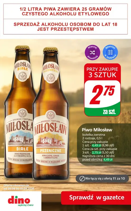 Dino - gazetka promocyjna Super promocje na piwo! od czwartku 27.08 do wtorku 01.09 - strona 10