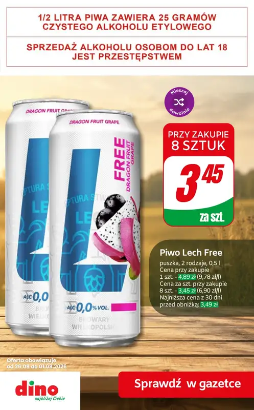 Dino - gazetka promocyjna Super promocje na piwo! od czwartku 27.08 do wtorku 01.09 - strona 8
