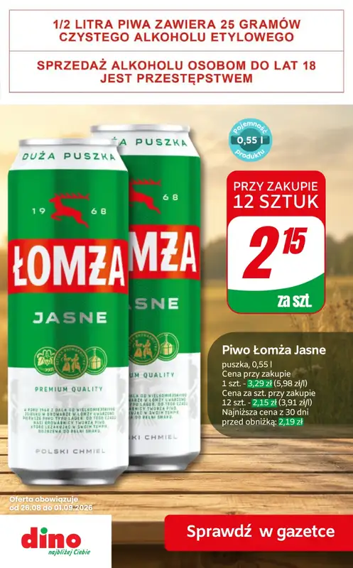 Dino - gazetka promocyjna Super promocje na piwo! od czwartku 27.08 do wtorku 01.09 - strona 7