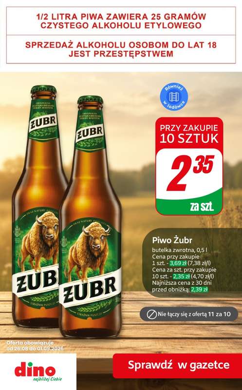 Dino - gazetka promocyjna Super promocje na piwo! od czwartku 27.08 do wtorku 01.09 - strona 4